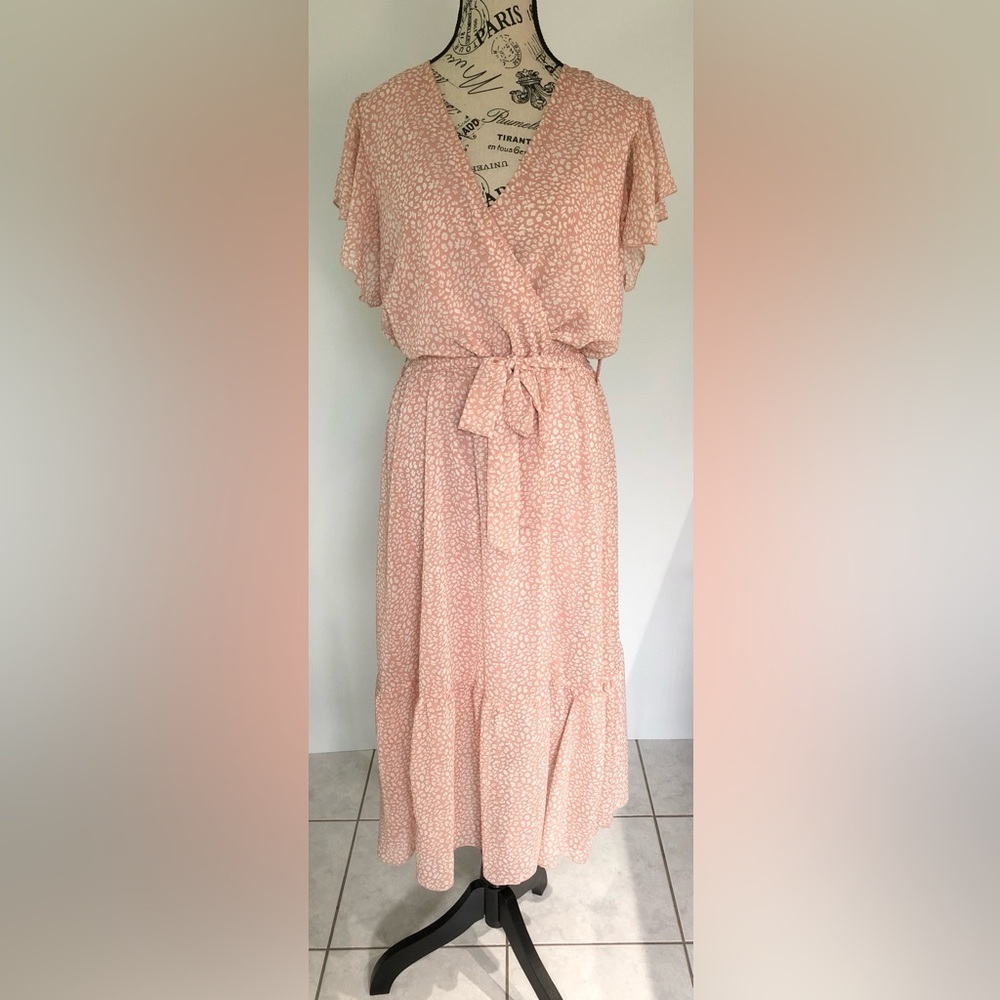 Yacun Brand Maxi Dress, large, pink/white